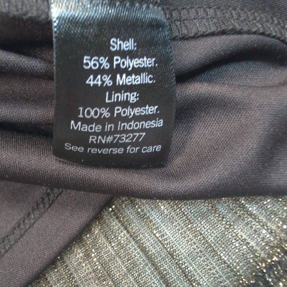 Simply Vera‎ Verawang Shirt Womens XL Gold Blouse Sparkly Evening Career New - Picture 7 of 11